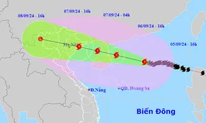 Bão Yagi dự kiến đổ bộ với sức gió cấp 9-12